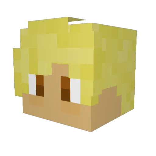 PIGzhan Minecraft avatar head, 3D render