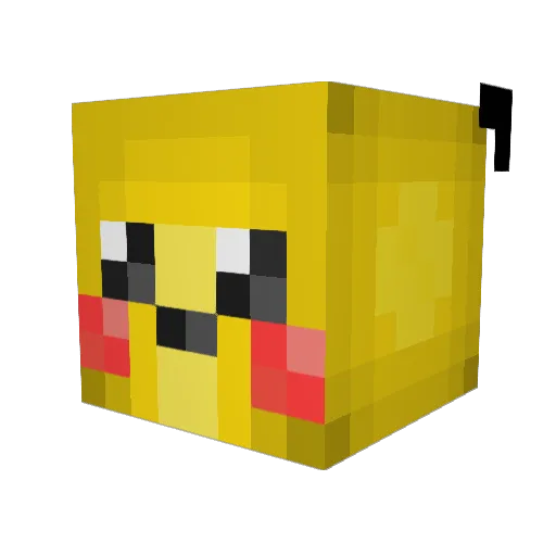 PIKA_1324 Minecraft avatar head, 3D render