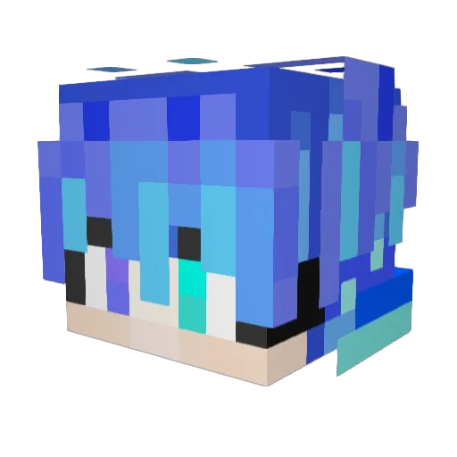 PING_APPLE Minecraft avatar head, 3D render