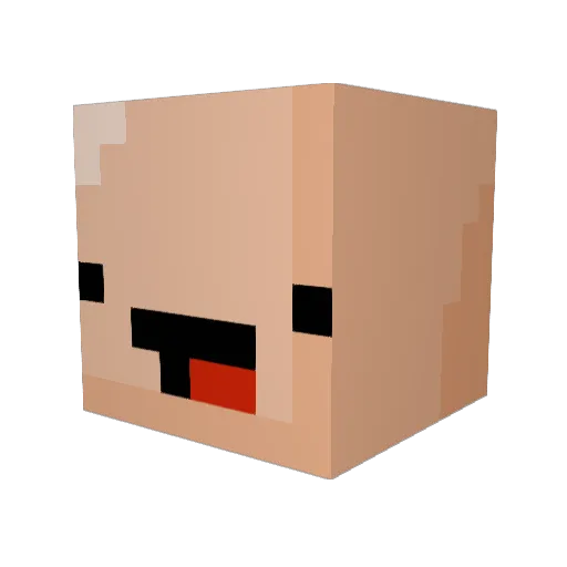 PINK5216 Minecraft avatar head, 3D render