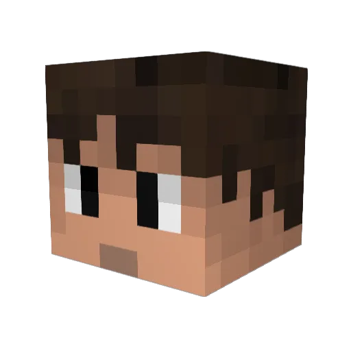PINKGEY Minecraft avatar head, 3D render