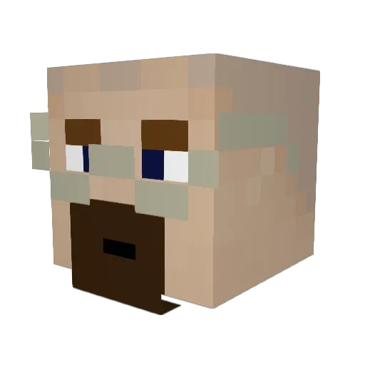 PIPS0 Minecraft avatar head, 3D render