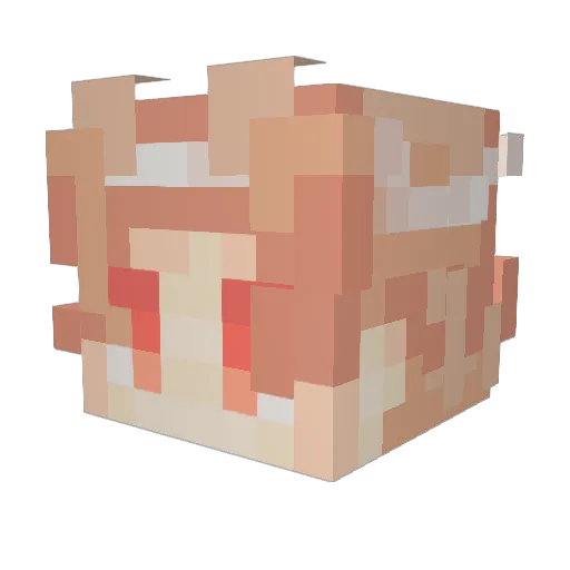 PIRI_yes Minecraft avatar head, 3D render