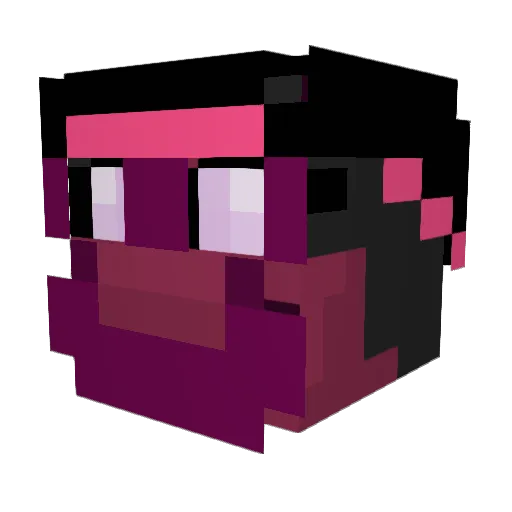 PIXEL_CHROMA Minecraft avatar head, 3D render