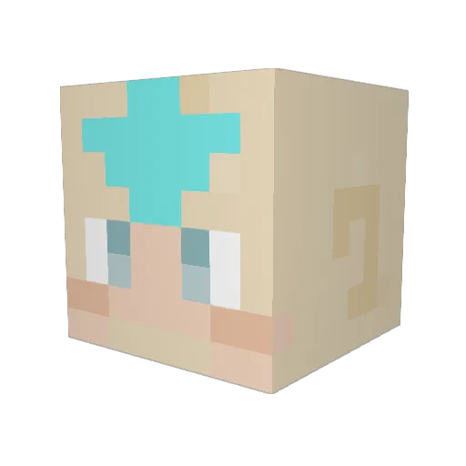 PIXolane Minecraft avatar head, 3D render