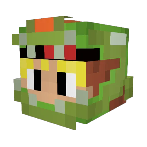 PIZZACAT0916 Minecraft avatar head, 3D render