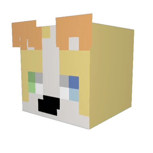 PIxelek Minecraft avatar head, 3D render