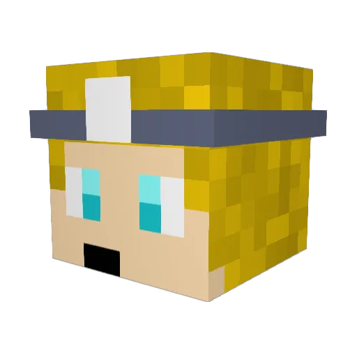 PJ_12 Minecraft avatar head, 3D render
