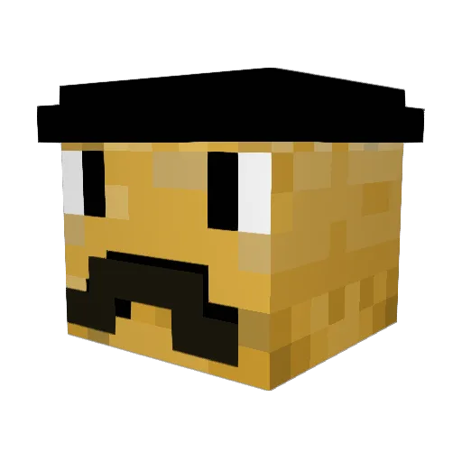 PJ_Pro_09 Minecraft avatar head, 3D render