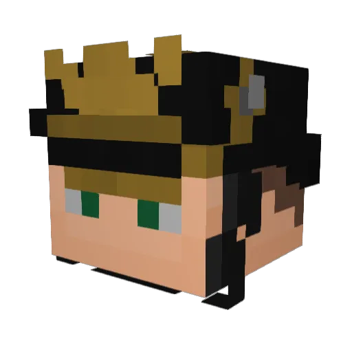 PK_TS Minecraft avatar head, 3D render