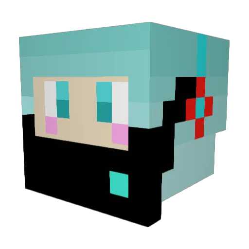 PKlIz Minecraft avatar head, 3D render
