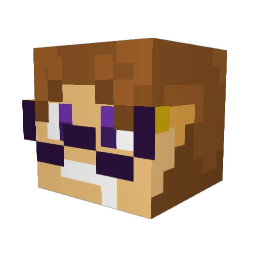PKtheCon Minecraft avatar head, 3D render