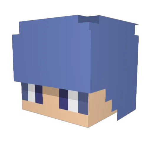 PLASH123 Minecraft avatar head, 3D render