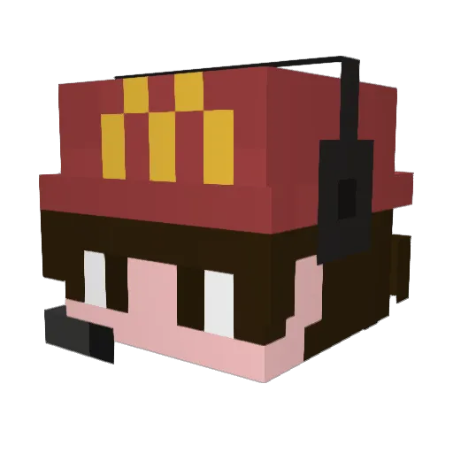 PLAXSI Minecraft avatar head, 3D render