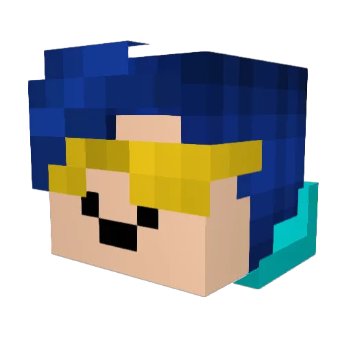 PLAYMAST3 Minecraft avatar head, 3D render