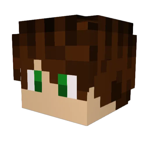 PLAY_7 Minecraft avatar head, 3D render