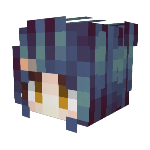 PLAY_MOON Minecraft avatar head, 3D render
