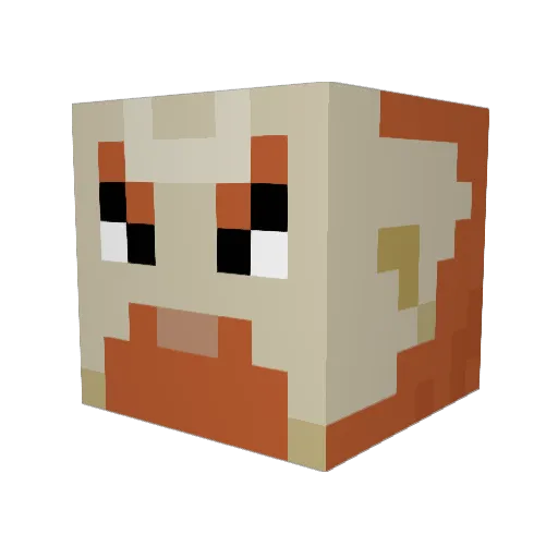 PLGzycl Minecraft avatar head, 3D render