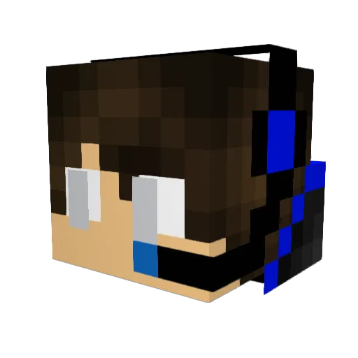PLK1504 Minecraft avatar head, 3D render