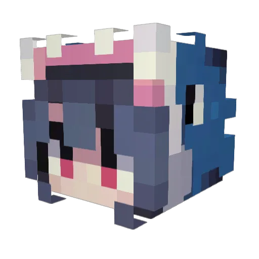 PLLucky Minecraft avatar head, 3D render