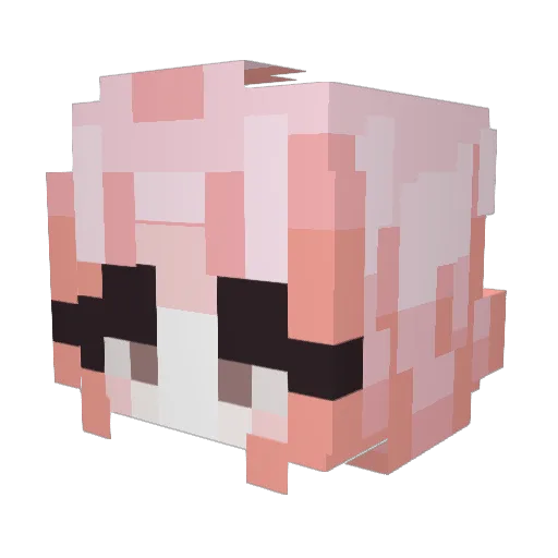 PLOKMJNB Minecraft avatar head, 3D render