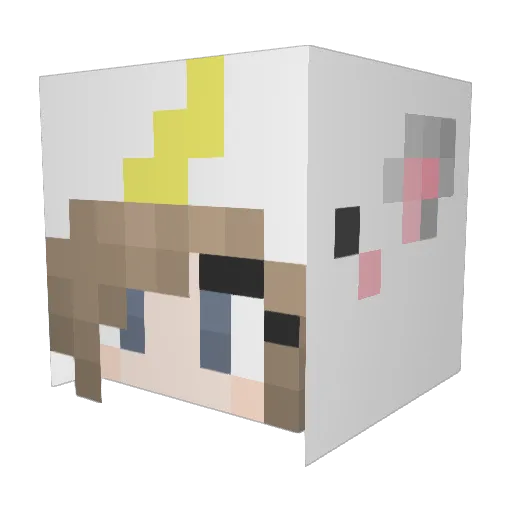 PLOPMELK Minecraft avatar head, 3D render