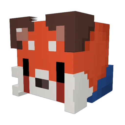PLOSUO Minecraft avatar head, 3D render