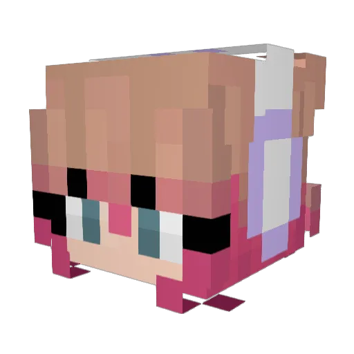 PLaxira Minecraft avatar head, 3D render