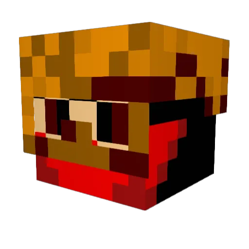 PMBlaze Minecraft avatar head, 3D render