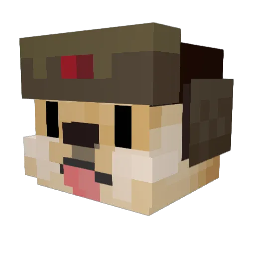 PMG_19 Minecraft avatar head, 3D render