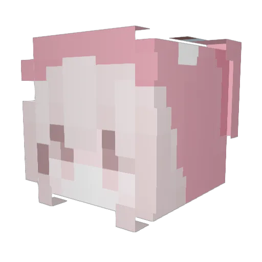 PNGRosa Minecraft avatar head, 3D render