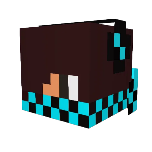 POINT_DEAD Minecraft avatar head, 3D render