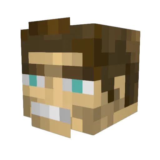POL249 Minecraft avatar head, 3D render
