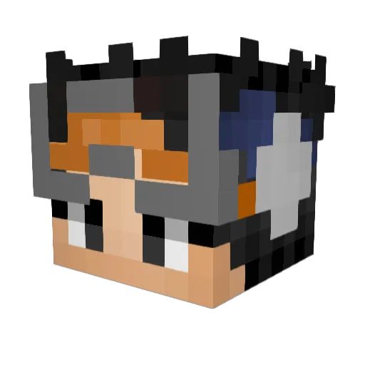 POLIWAGi Minecraft avatar head, 3D render