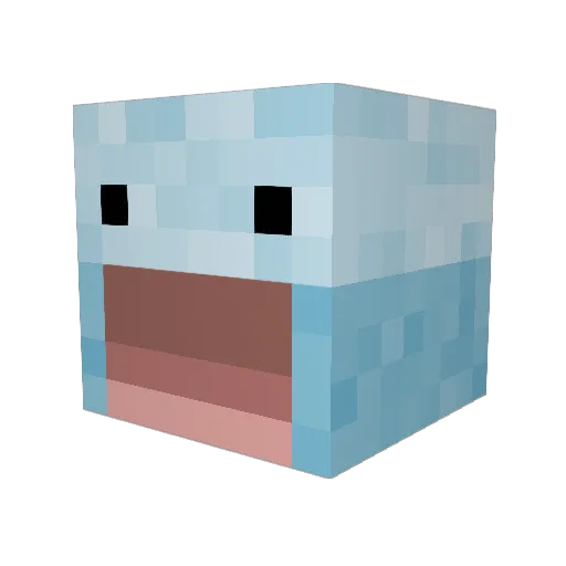 POMPOM101 Minecraft avatar head, 3D render
