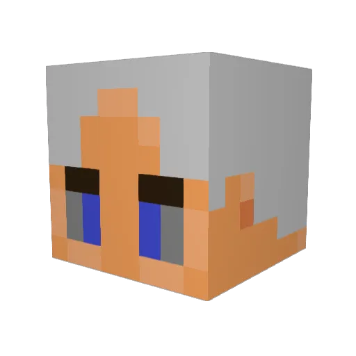 POMPOMBOM Minecraft avatar head, 3D render
