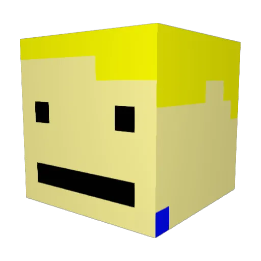 POMPOMFISH Minecraft avatar head, 3D render