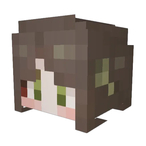 PONZPONZDA Minecraft avatar head, 3D render