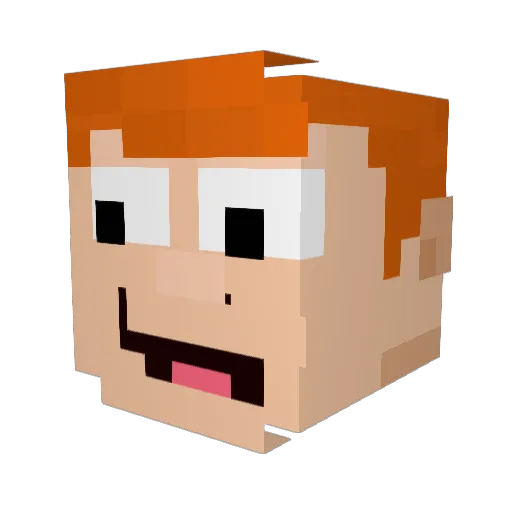POOCH53 Minecraft avatar head, 3D render