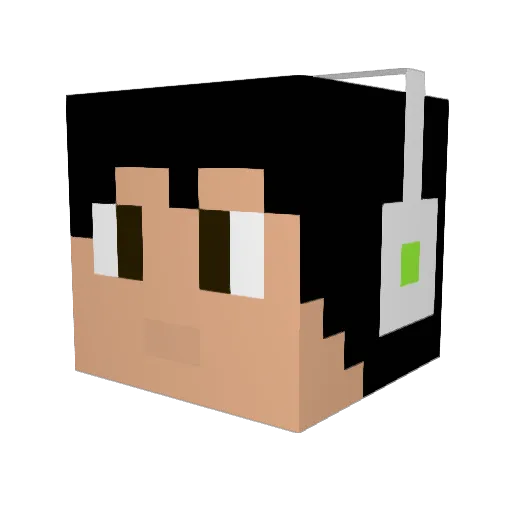 POPLOPUK Minecraft avatar head, 3D render