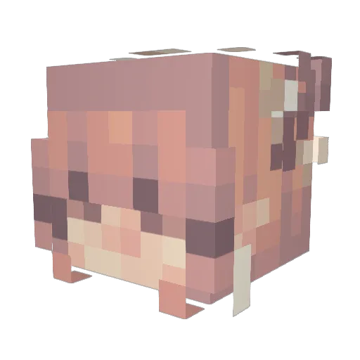 PORSHE_911_GT3 Minecraft avatar head, 3D render