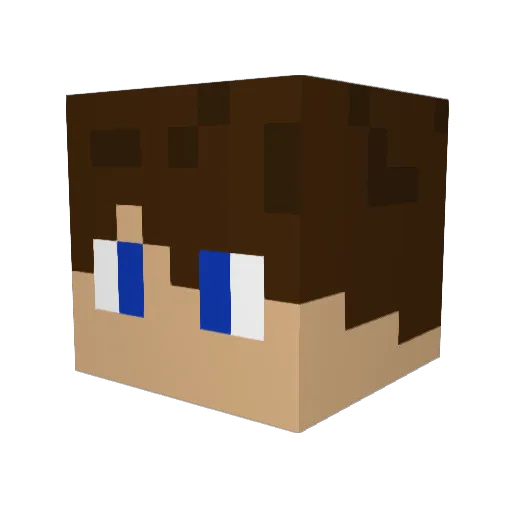 PORSHH Minecraft avatar head, 3D render
