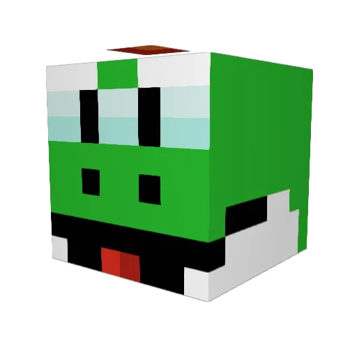 POSHI_IV Minecraft avatar head, 3D render