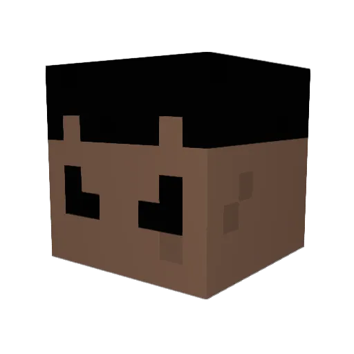 POTW0R Minecraft avatar head, 3D render