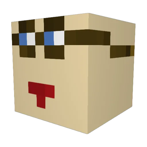 POTY_PVP Minecraft avatar head, 3D render