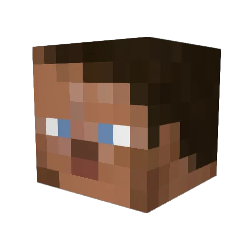 PPTMCA Minecraft avatar head, 3D render