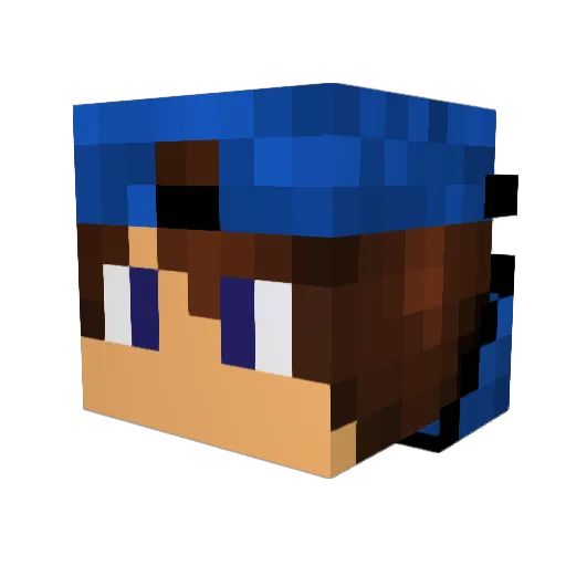 PPlover Minecraft avatar head, 3D render