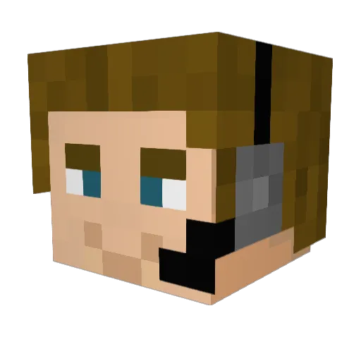 PQuastenflosser Minecraft avatar head, 3D render