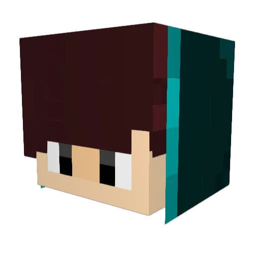 PRIMO_07 Minecraft avatar head, 3D render