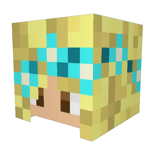 PRINCESSEMMA14 Minecraft avatar head, 3D render